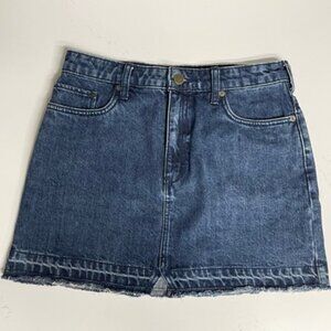 Free People Distressed Fray Hem Denim Skirt Size 4 - Y2K Style